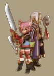  animal_ears bad_id bike_shorts boots branch_(artist) branch_(blackrabbits) elf gloves healer_(7th_dragon) huge_sword huge_weapon knight_(7th_dragon) pointy_ears smile staff sword thigh-highs thighhighs weapon 