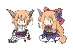  chibi clone genderswap horns ibuki_suika orange_hair touhou yanagi_(artist) 