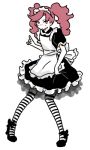  kiachirou_ayabe lowres maid mallow_(artist) pantyhose pink_hair rakudai_ninja_rantarou striped striped_legwear striped_thighhighs thigh-highs thighhighs trap twintails 