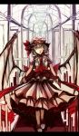  dress hallway makai_no_juumin open_mouth remilia_scarlet ribbon touhou 