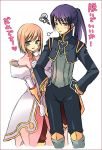  1girl alternate_costume ayamisiro bad_id black_hair estellise_sidos_heurassein pink_hair tales_of_(series) tales_of_vesperia translated translation_request yuri_lowell 