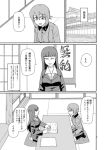  2girls closed_eyes comic girls_und_panzer greyscale kuromorimine_school_uniform long_sleeves looking_at_another monochrome mother_and_daughter multiple_girls nishizumi_maho nishizumi_shiho open_mouth page_number sample sweat torinone translation_request 