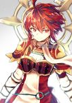  closed_mouth fire_emblem fire_emblem_heroes fire_emblem_if highres hinoka_(fire_emblem_if) looking_to_the_side meilynn-hayakan red_eyes redhead short_hair shoulder_pads smile solo twitter_username watermark 