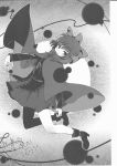  1girl absurdres boots bow cape comic greyscale hair_bow highres kapuchii long_sleeves monochrome sekibanki shirt short_hair skirt touhou translation_request 