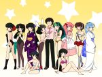  1boy animal_ears benten bikini bunnysuit fujinami_ryuunosuke harem highres japanese_clothes kimono kurama_(urusei_yatsura) leotard lum lum10 mendou_ryouko miyake_shinobu mizunokouji_asuka moroboshi_ataru multiple_girls oyuki_(urusei_yatsura) rabbit_ears ran_(urusei_yatsura) sakura_(urusei_yatsura) sarashi swimsuit urusei_yatsura 