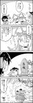  /\/\/\ 3girls 4koma =_= battle bow cleaning closed_eyes cloth comic commentary_request cowboy_shot danmaku detached_sleeves duel emphasis_lines fan folding_fan food fruit gap greyscale hair_bow hair_tubes hakurei_reimu hat hat_ribbon highres hinanawi_tenshi jitome keystone leaf long_hair looking_at_another mob_cap monochrome monument multiple_girls one_eye_closed peach ribbon rope shide shimenawa short_hair sitting sitting_on_object skirt skirt_set smile sparkle sweat sword_of_hisou tani_takeshi touhou translation_request upper_body yakumo_yukari yukkuri_shiteitte_ne |_| 