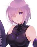  1girl breasts commentary_request fate/grand_order fate_(series) hair_over_one_eye mash_kyrielight medium_breasts myusha pink_eyes pink_hair short_hair simple_background solo white_background 