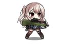  1girl aiming animated animated_gif full_body girls_frontline gun gun_case long_hair lowres official_art rifle rolling side_ponytail silver_hair skirt sm-1 sm-1_(girls_frontline) thigh-highs transparent_background weapon 