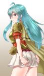  1girl absurdres aqua_hair armor artist_request ass blue_eyes blue_hair blush cape cute eirika fire_emblem fire_emblem:_seima_no_kouseki fire_emblem_8 fire_emblem_heroes gloves highres intelligent_systems long_hair looking_at_viewer nintendo skirt solo thigh-highs zettai_ryouiki 