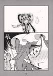  1girl asymmetrical_hair buttons comic crown greyscale hat highres inuinui monochrome page_number shiki_eiki short_hair short_sleeves_sleeves sweatdrop touhou translation_request vest 