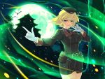  1girl bird blonde_hair gloves hat moon night ryouna_(senran_kagura) senran_kagura senran_kagura_(series) smile solo tree yaegashi_nan 