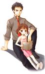  child doujima_nanako doujima_ryoutarou father_and_daughter feet hijiri_ruka lowres persona persona_4 socks 