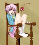  :o chair chin_rest eyes heart komeiji_satori nicholas pink_hair red_eyes ribbon socks touhou 