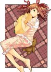  barefoot feet hands idolmaster kitagawa_unagi pajamas solo stuffed_animal stuffed_toy 