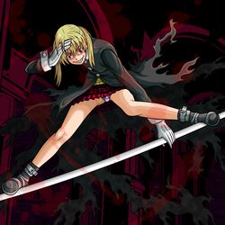  crazy gloves legs maka_albarn nike_(artist) panties pantyshot pink_panties plaid plaid_skirt pleated_skirt red_eyes skirt soul_eater stance tartan tartan_skirt torn_clothes underwear upskirt 