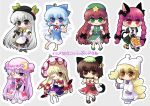  blonde_hair blue_eyes blue_hair braid brown_hair buront buront_(cosplay) cat_ears cat_tail chen chibi cirno cosplay earrings final_fantasy final_fantasy_xi food fox_tail fruit green_eyes hat hinanawi_tenshi hong_meiling jewelry kaenbyou_rin kasane long_hair patchouli_knowledge peach purple_hair red_eyes red_hair redhead short_hair silver_hair sword tail touhou twin_braids weapon wings yakumo_ran yakumo_yukari 