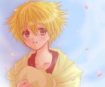  blonde_hair cabbie_hat clannad clannad_after_story hat minami_to_uri_to shima_katsuki short_hair tears yellow_eyes 