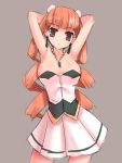  arcana_heart arcana_heart_2 armpits arms_up bare_shoulders dress drill_hair earrings jewelry long_hair necklace orange_hair petra_johanna_lagerkvist solo unikurage 