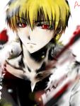  blonde_hair collarbone collarbones fate/stay_night fate_(series) gilgamesh lowres male red_eyes sketch solo type-moon 