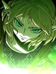  bad_id blonde_hair close-up face green_eyes mizuhashi_parsee pointy_ears serious touhou 