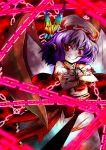  chain chains hat pointy_ears purple_hair red_eyes remilia_scarlet short_hair touhou u.sa wings 