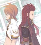 asch back-to-back green_eyes long_hair lowres luke_fon_fabre male multiple_boys red_hair redhead surcoat tales_of_(series) tales_of_the_abyss 
