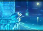  blue_hair hoshi_(little_stars+) hoshi_(pixiv14810) moon night ocean original star water 