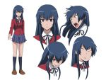  bicci blue_eyes blue_hair error genderswap long_hair multiple_views open_mouth school_uniform skirt socks solo standing takasu_ryuuji toradora! 