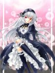  boots doll_joints dress frills hairband knee_boots long_hair red_eyes rozen_maiden silver_hair solo suigintou traditional_media trimcolor wings 