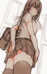  1girl brown_eyes kirisawa_saki long_hair looking_at_viewer pleated_skirt school_uniform shirt sketch skirt solo white_shirt 