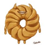 artist_name commentary doughnut enemy_lifebuoy_(kantai_collection) food french_cruller highres kantai_collection no_humans retorillo simple_background white_background 