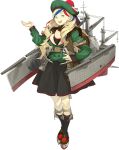  1girl akira_(kadokawa) alternate_costume anchor_hair_ornament bangs beret blue_hair commandant_teste_(kantai_collection) double-breasted hair_ornament hat kantai_collection machinery multicolored multicolored_clothes multicolored_hair official_art redhead streaked_hair swept_bangs transparent_background 