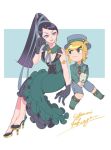  1boy 1girl amulet bayonetta bayonetta_(character) beehive_hairdo black_hair blonde_hair candy dress fire_emblem food formal hat link long_hair makeup mole pointy_ears suit super_smash_bros. the_legend_of_zelda the_legend_of_zelda:_the_wind_waker toon_link yasaikakiage 