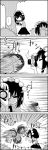  ... 4koma bangs black_hair camera camera_flash comic commentary_request day greyscale hair_between_eyes hat highres holding holding_camera looking_at_another monochrome nature outdoors pointy_ears pom_pom_(clothes) puffy_short_sleeves puffy_sleeves scarf shameimaru_aya short_hair short_sleeves skirt smile speed_lines sweat tani_takeshi tokin_hat touhou translation_request tree yukkuri_shiteitte_ne 