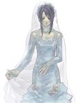  1girl breasts dress final_fantasy final_fantasy_viii long_hair rinoa_heartilly simple_background solo veil wedding_dress white_background 