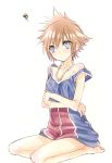  1girl blue_eyes breasts brown_hair commentary_request jewelry kingdom_hearts necklace nora_(s-blossom) short_hair solo sora_(kingdom_hearts) 