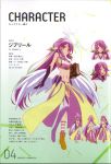  1girl absurdres angel_wings book breasts character_name character_sheet crop_top feathered_wings gloves gradient_hair halo highres holding holding_book jibril_(no_game_no_life) large_breasts long_hair low_wings magic_circle midriff mismatched_legwear multicolored multicolored_eyes multicolored_hair multiple_views navel no_game_no_life official_art pink_hair scan shoes sideboob single_shoe tattoo very_long_hair violet_eyes white_wings wing_ears wings yellow_eyes 