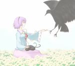  kaenbyou_rin kaenbyou_rin_(cat) komeiji_satori petting reiuji_utsuho reiuji_utsuho_(bird) toobane touhou 
