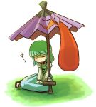  green_hair hakika karakasa karakasa_obake oriental_umbrella sleeping tatara_kogasa touhou umbrella 
