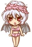  barefoot bat_wings bikini chibi konomi red_eyes remilia_scarlet short_hair swimsuit touhou vampire wings 