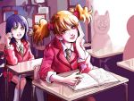  desk fresh_precure! fresh_pretty_cure! heart momozono_love precure pretty_cure school_uniform surfroach yumi_(fresh_precure!) 