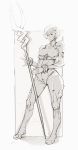  curvy evil-ss lance_of_longinus monochrome neon_genesis_evangelion plugsuit short_hair weapon wide_hips 