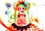  dress eyepatch flower headdress nishiki_koi original twintails 