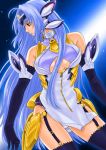  blue_hair elbow_gloves garter_belt gloves kos-mos long_hair lowres panties red_eyes solo syuni thigh-highs thighhighs underwear xenosaga xenosaga_episode_iii 