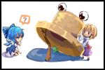  chibi cirno drop_trap frog hat light_kiseki lure moriya_suwako pyonta touhou 