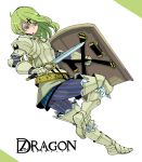  amayu armor green_eyes green_hair knight_(7th_dragon) shield sword weapon 