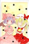  bad_id emo_(artist) emo_(mikan) flandre_scarlet multiple_girls remilia_scarlet siblings sisters touhou traditional_media 