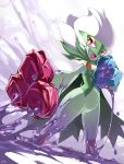  ario blue_rose creature flower highres no_humans pokemon red_eyes red_rose rose roserade solo 