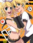  heart hiiro_(kikokico) kagamine_len kagamine_rin musical_note siblings spoken_heart spoken_musical_note twins vocaloid 