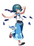  blue_eyes blue_hair blue_pants dress hairband pants pokemon sailor_dress school_swimsuit sleeveless suiren_(pokemon) swimsuit tagme tonami_kanji transparent_background 